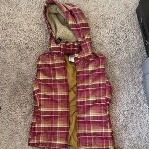 Patagonia Women's Plaid Vest in Red and Cream